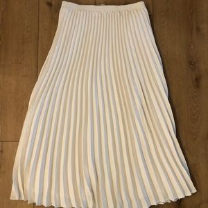 Nwot ivory cream velvet accordion pleated skirt a new day